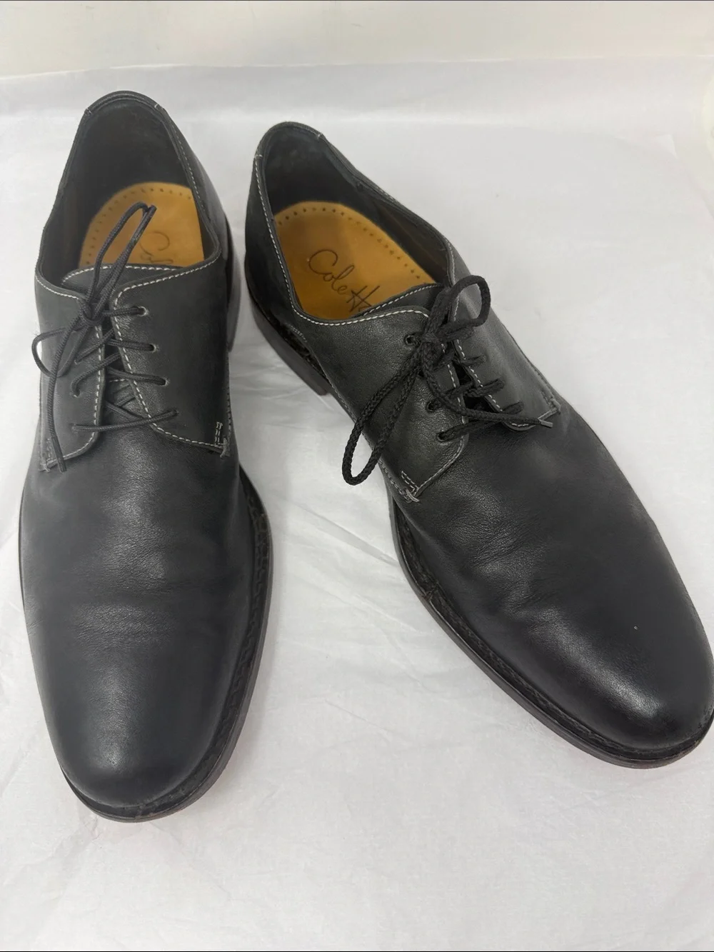 Cole Haan Black Leather Derby Dress Shoes Size 12 office business casual preppy